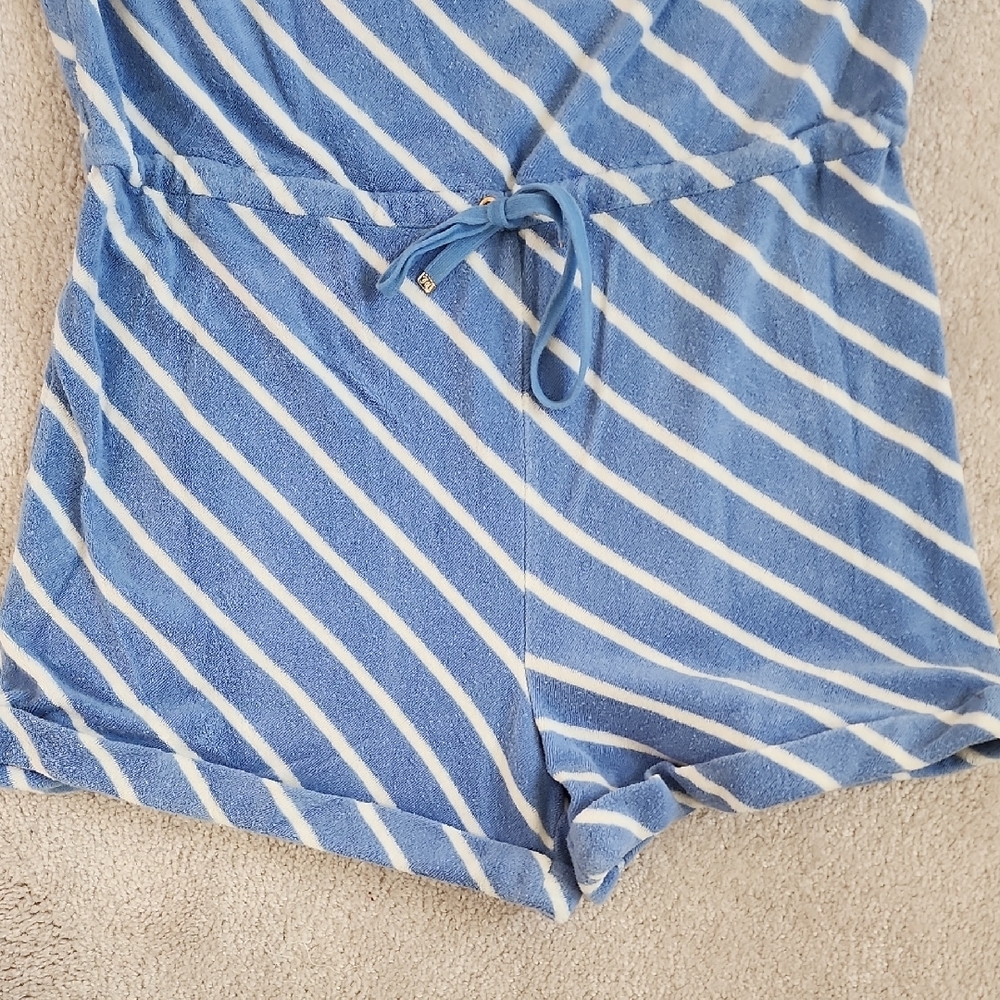 Juicy Couture VINTAGE Blue and White Striped Romper Y2K WORN 3 TIMES! - Picture 3 of 8